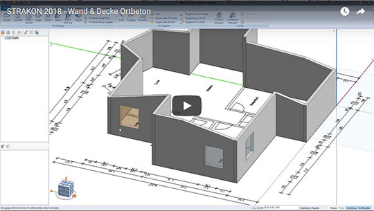 Wideo 3D BIM-Planung Wand und Decke