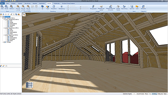 Architektura rozbudowy dachu 3D